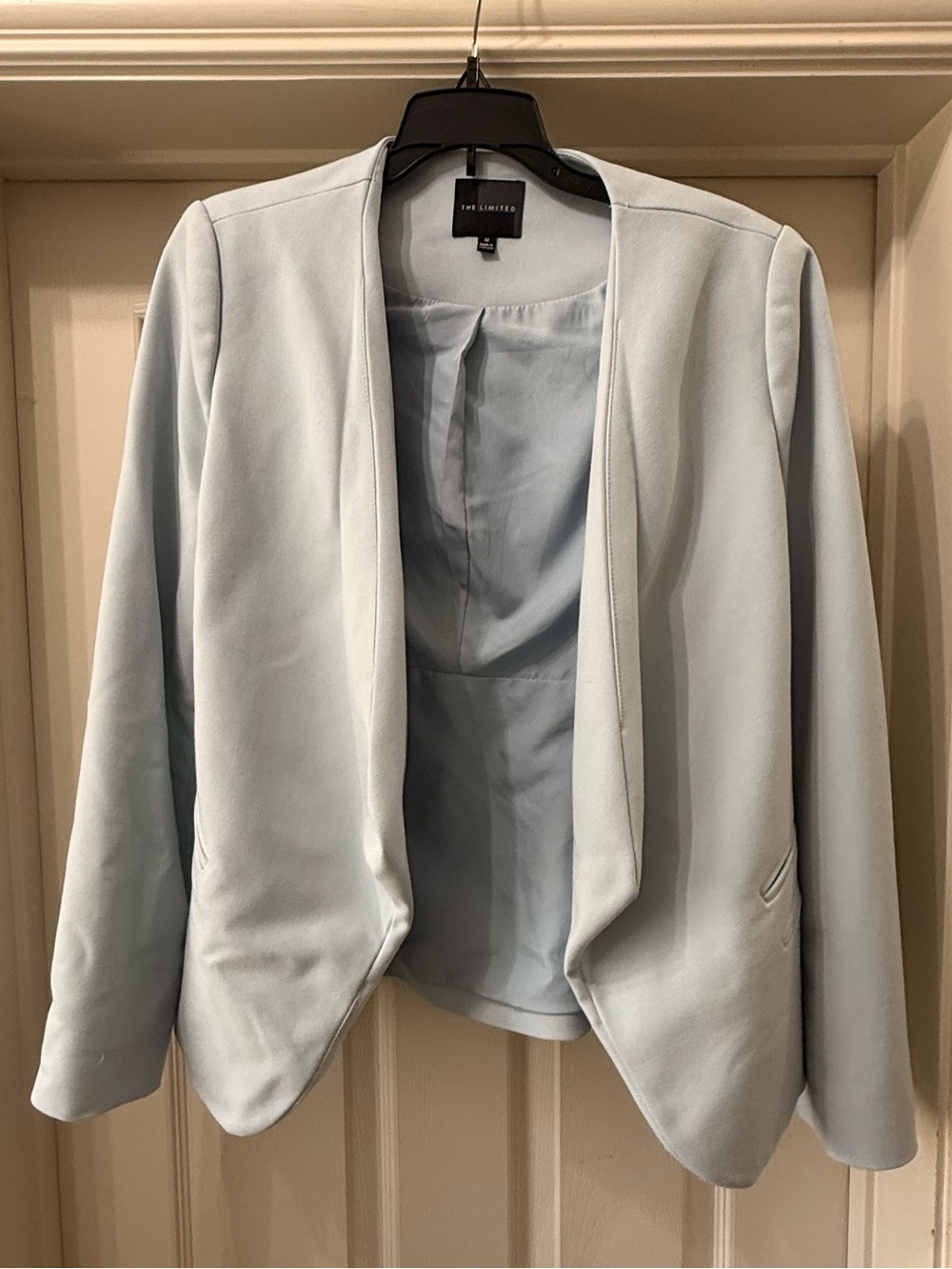The Limited Light Blue Open-Front Blazer